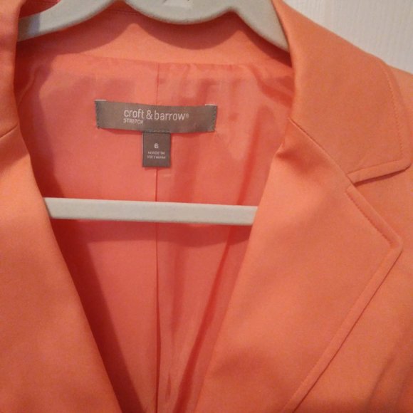 CROFT AND BARROW STRETCH PRETTY PEACH BLAZER LADIES SIZE 6 - Picture 2 of 5